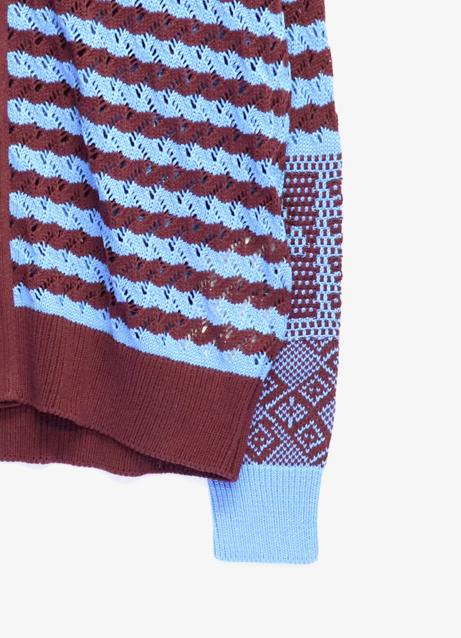 TOGA VIRILIS  Jacquard knit cardigan(DARK RED)