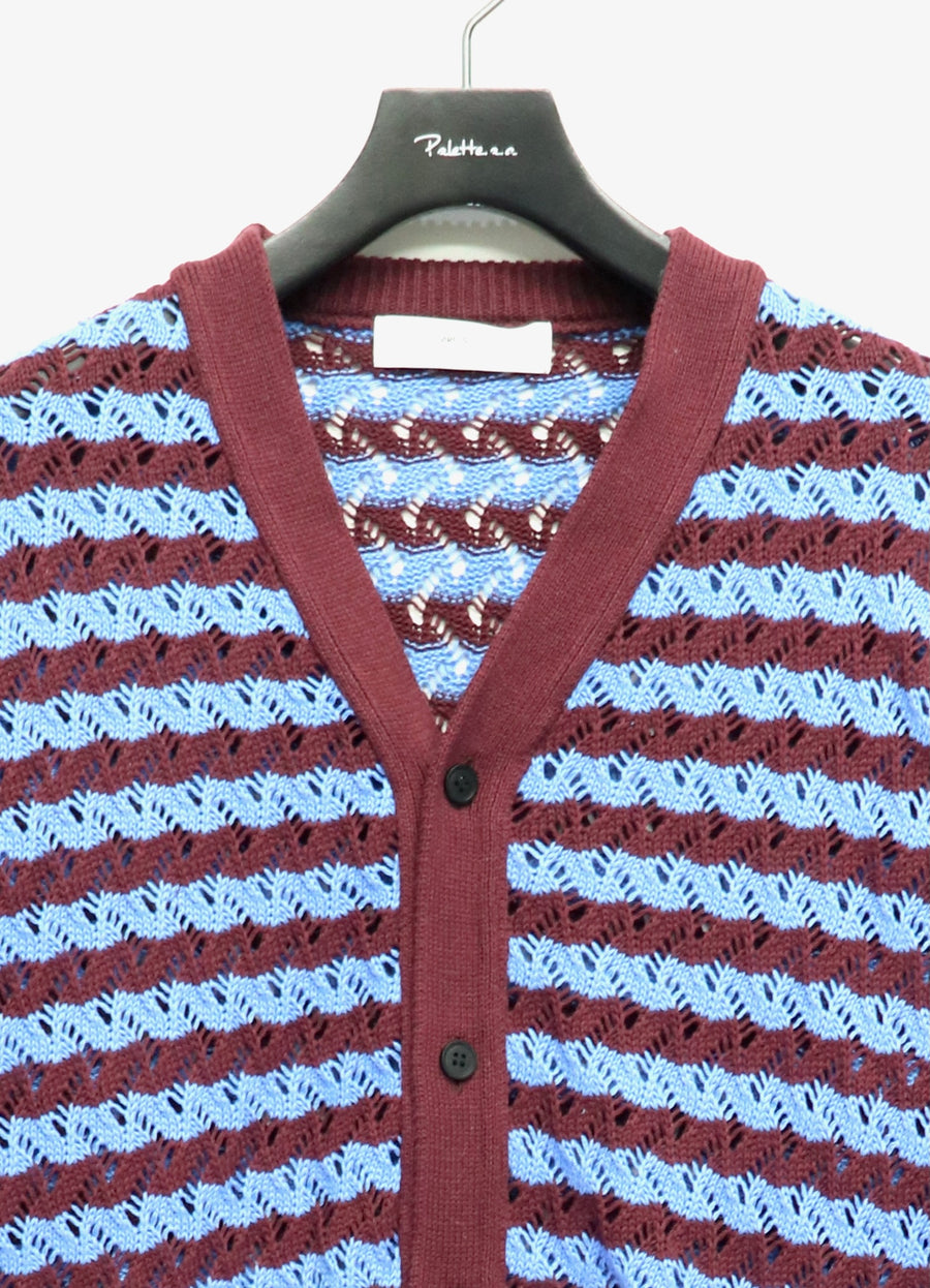 TOGA VIRILIS  Jacquard knit cardigan(DARK RED)