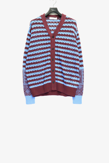 TOGA VIRILIS  Jacquard knit cardigan(DARK RED)