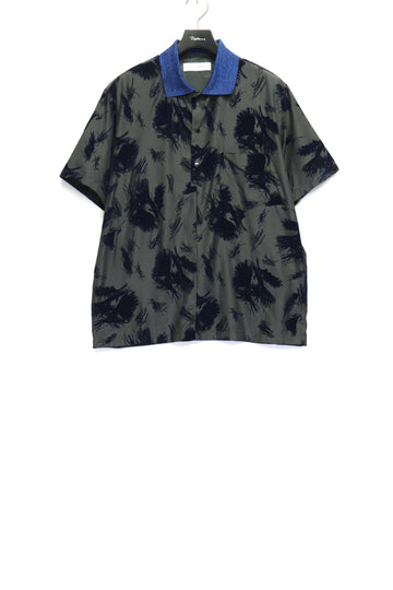 TOGA TOO  Flocky print S/S shirt(BLACK)