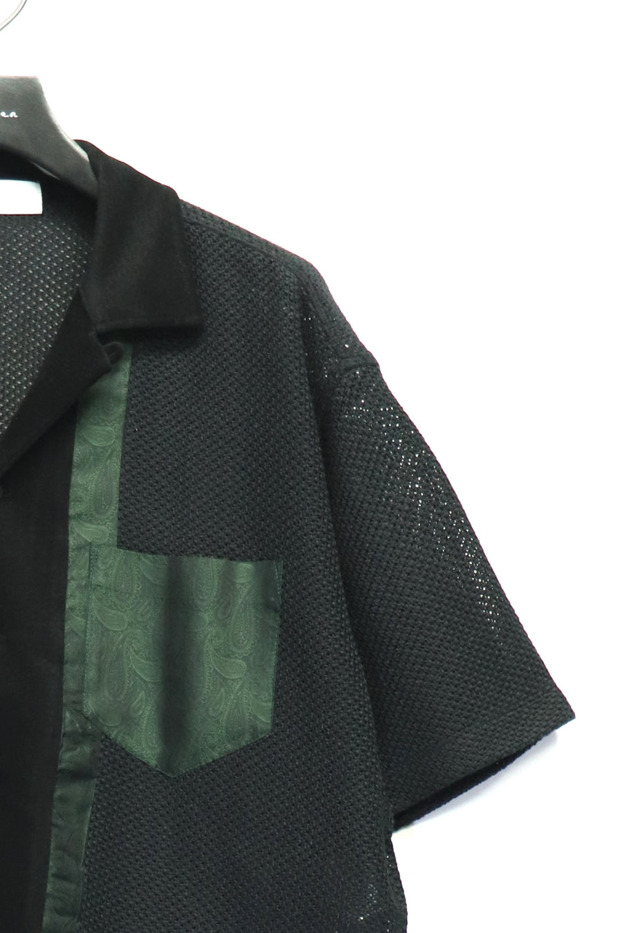 TOGA VIRILIS  Raschel mesh shirt S/S(BLACK)