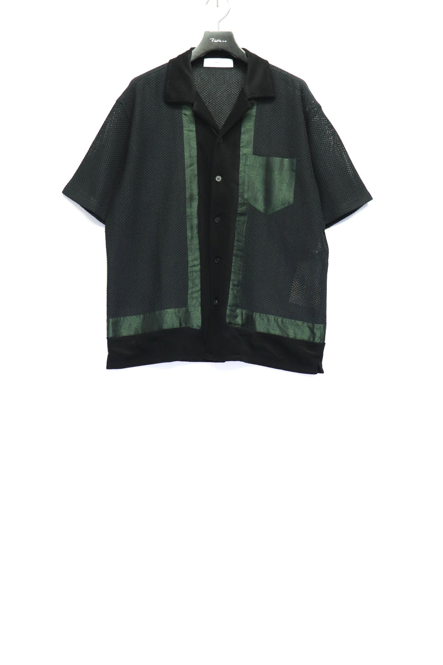 TOGA VIRILIS  Raschel mesh shirt S/S(BLACK)