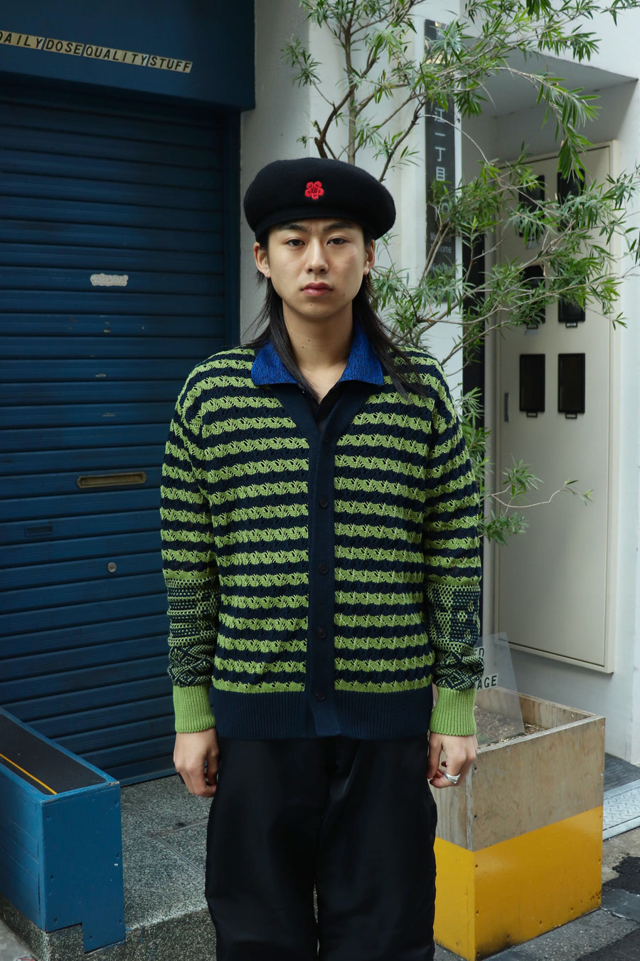 TOGA VIRILIS  Jacquard knit cardigan(NAVY)