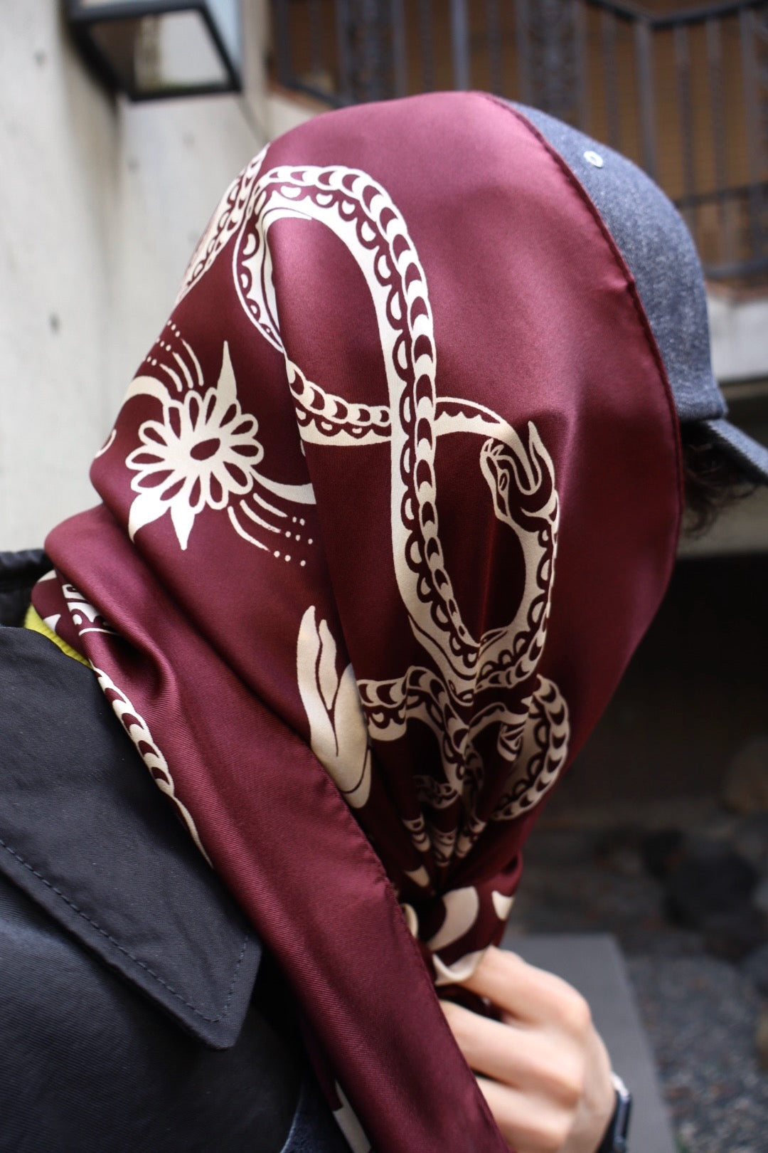 小物 sugarhill 21aw silk bended scarf SUGARHILL - BENDED SCARF / BLACK | Retikle Online Store