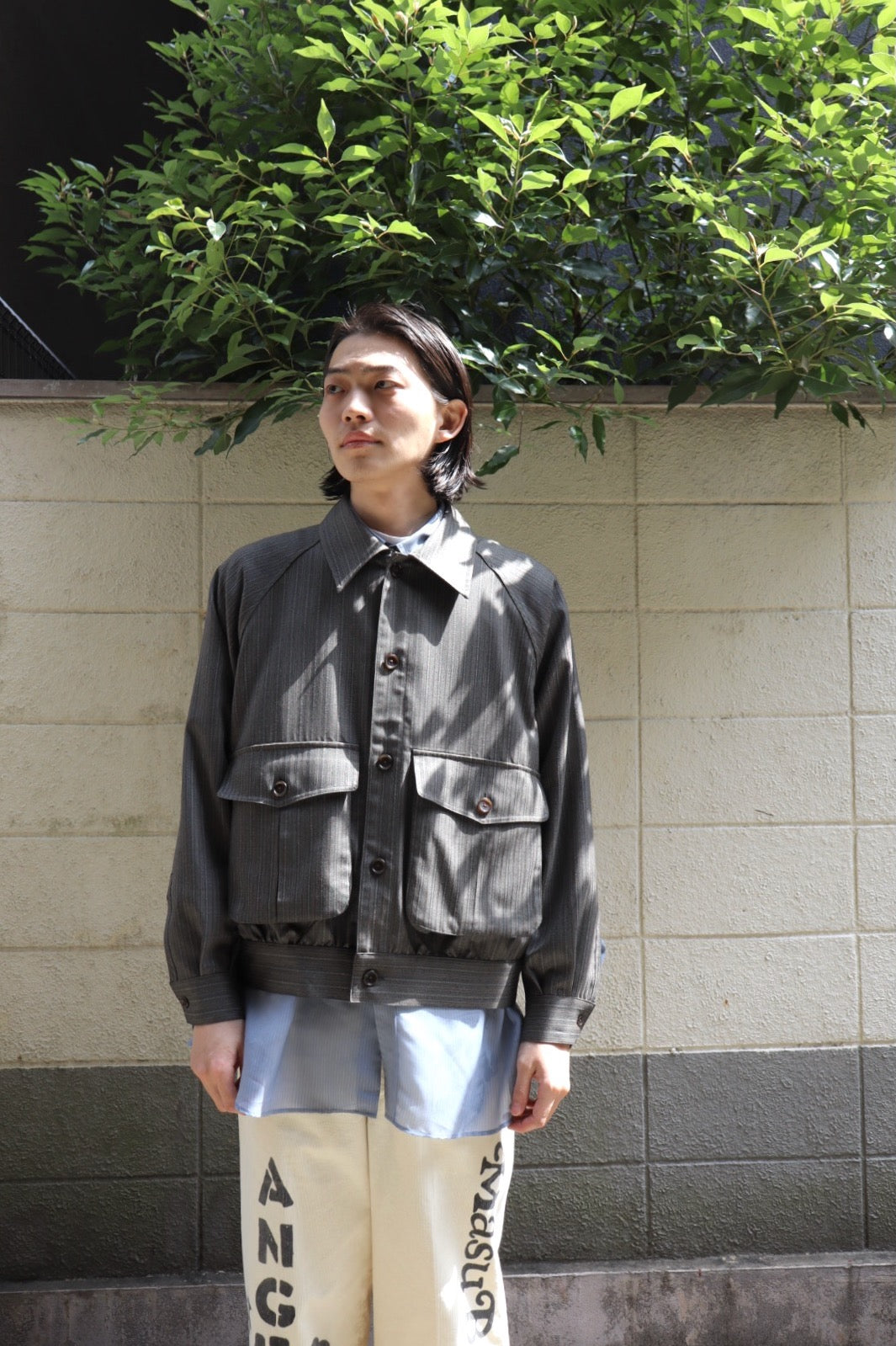 SUGARHILL(シュガーヒル)のSUMMER WOOL BLOUSON GRAY STRIPEの通販