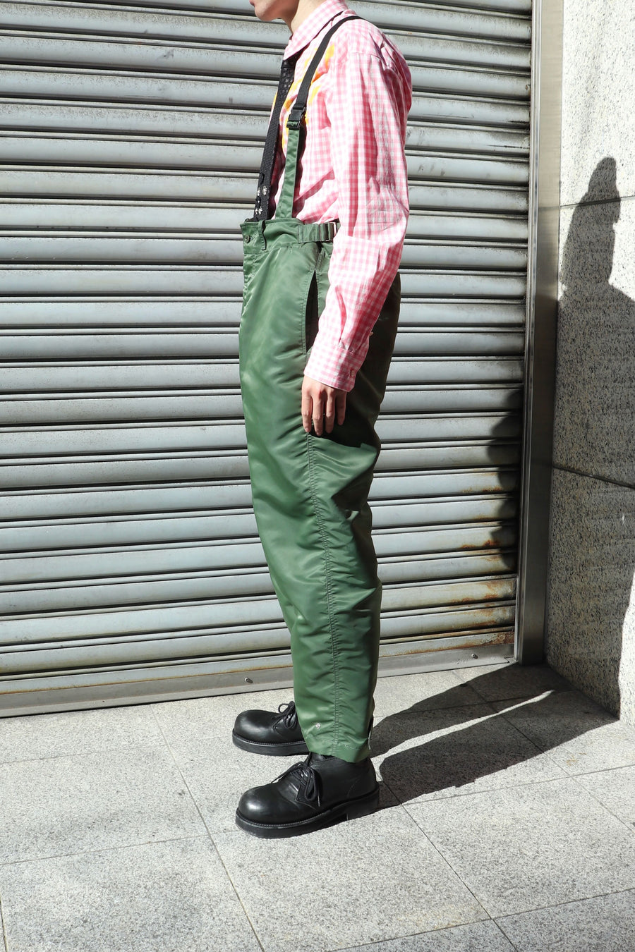 TOGA VIRILIS  Nylon twill suspenders pants(KHAKI)