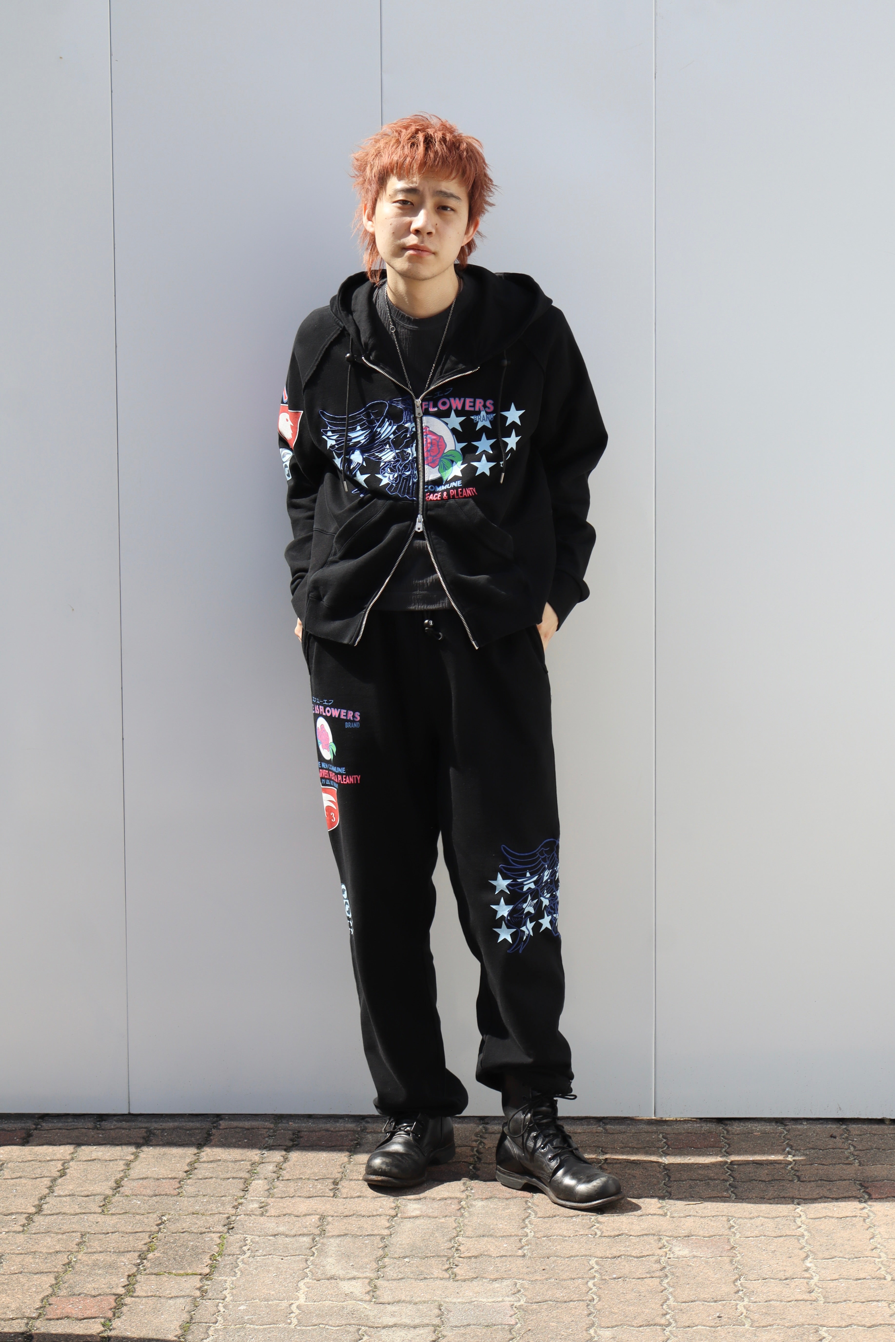 FAF(エフエーエフ)のPrinted Zip-Up Hoodie BLACKの通販｜PALETTE art