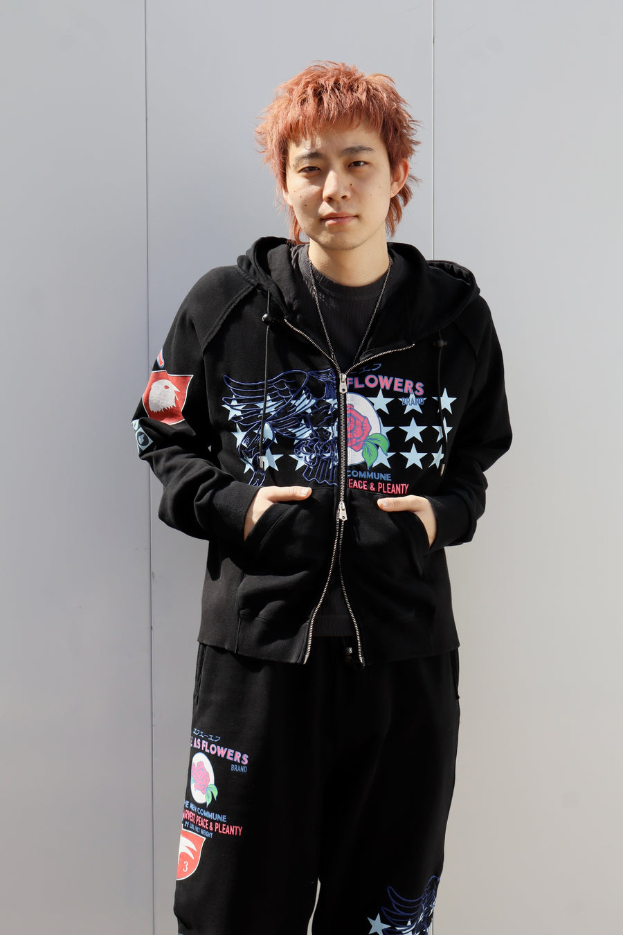 FAF(エフエーエフ)のPrinted Zip-Up Hoodie BLACKの通販｜PALETTE art