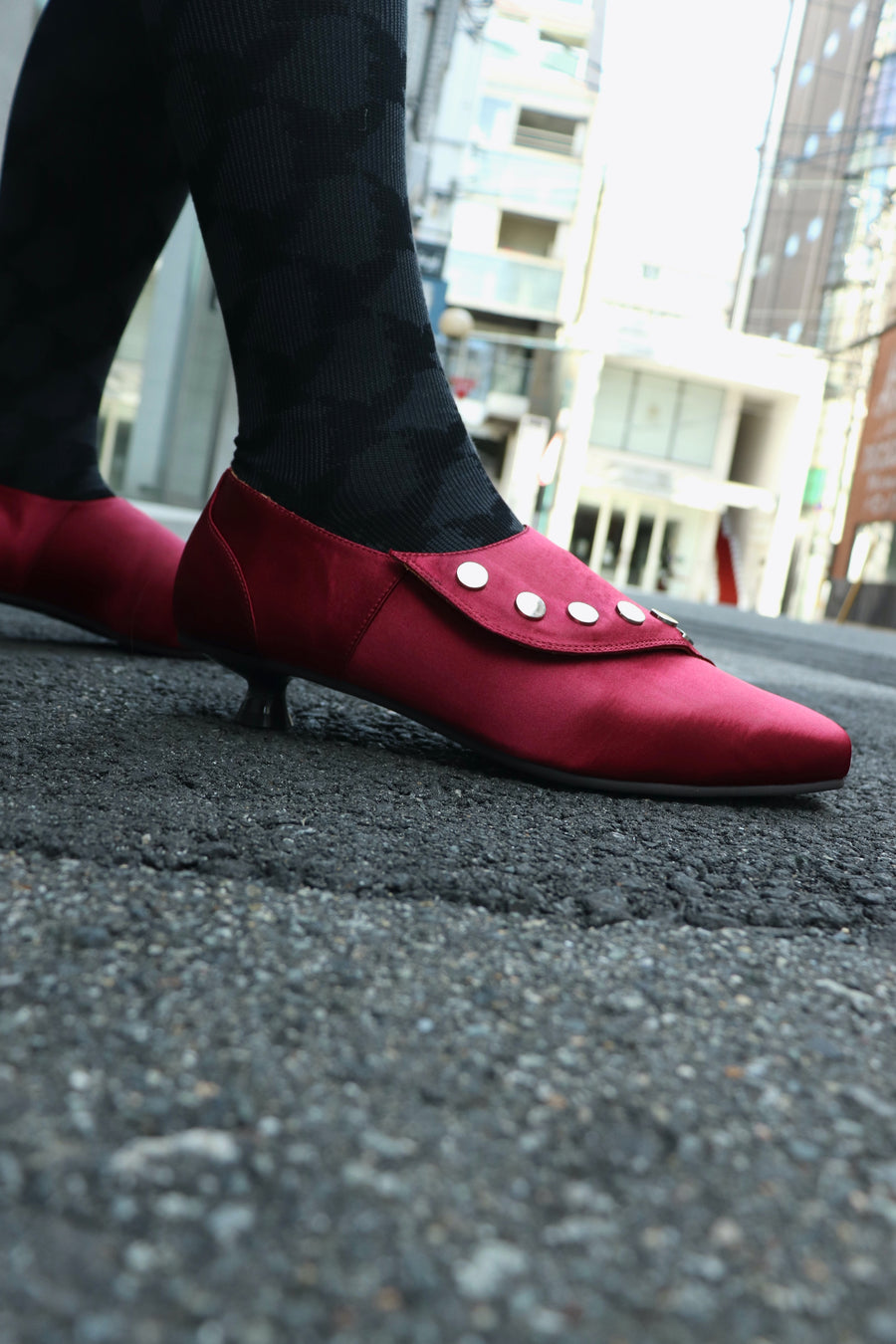 MASU  SATIN BAT SHOES(BORDEAUX)