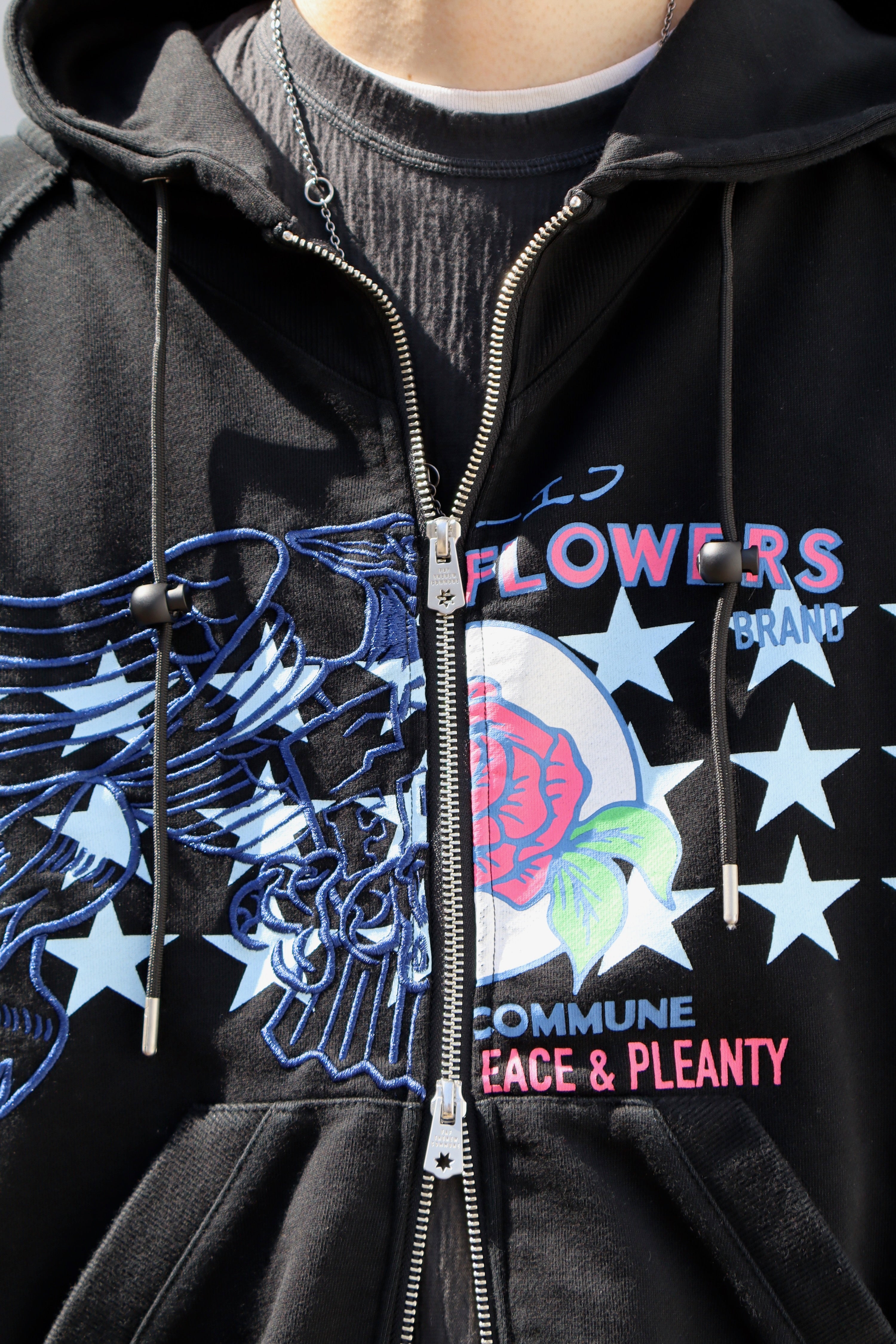FAF(エフエーエフ)のPrinted Zip-Up Hoodie BLACKの通販｜PALETTE art