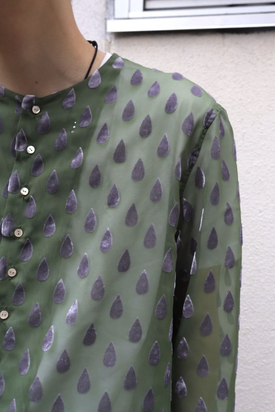 BED j.w. FORD  Drop-pattern Collar less Shirts(GREEN)