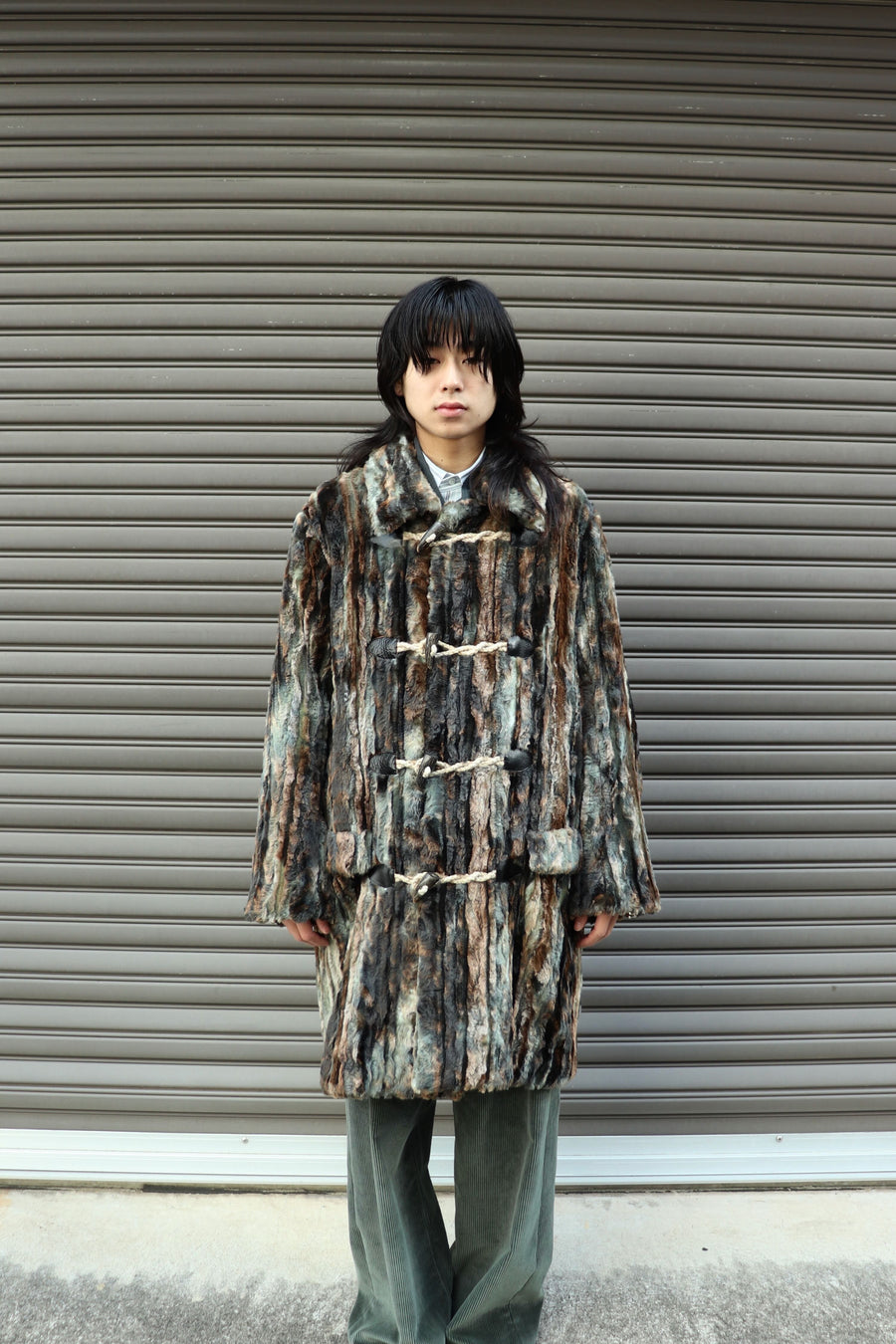 SUGARHILL  FUR COAT(BLACK & GREEN)
