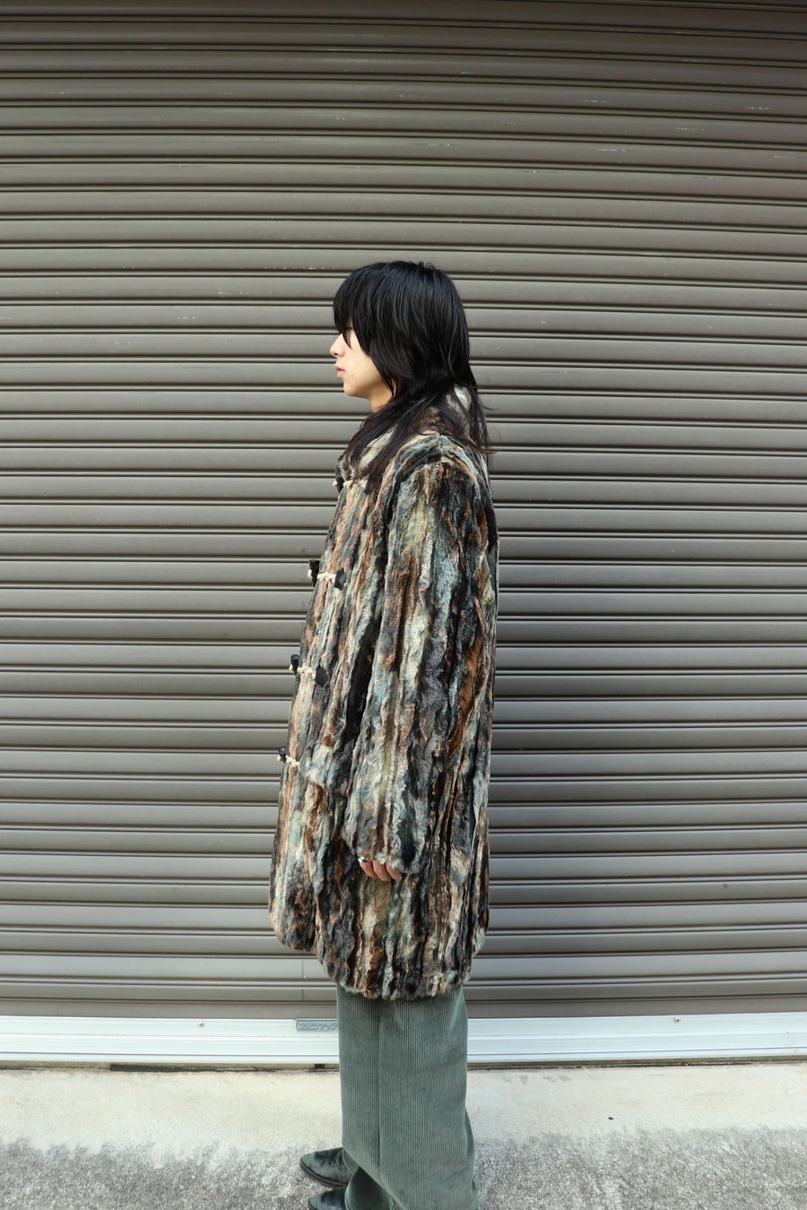 SUGARHILL  FUR COAT(BLACK & GREEN)