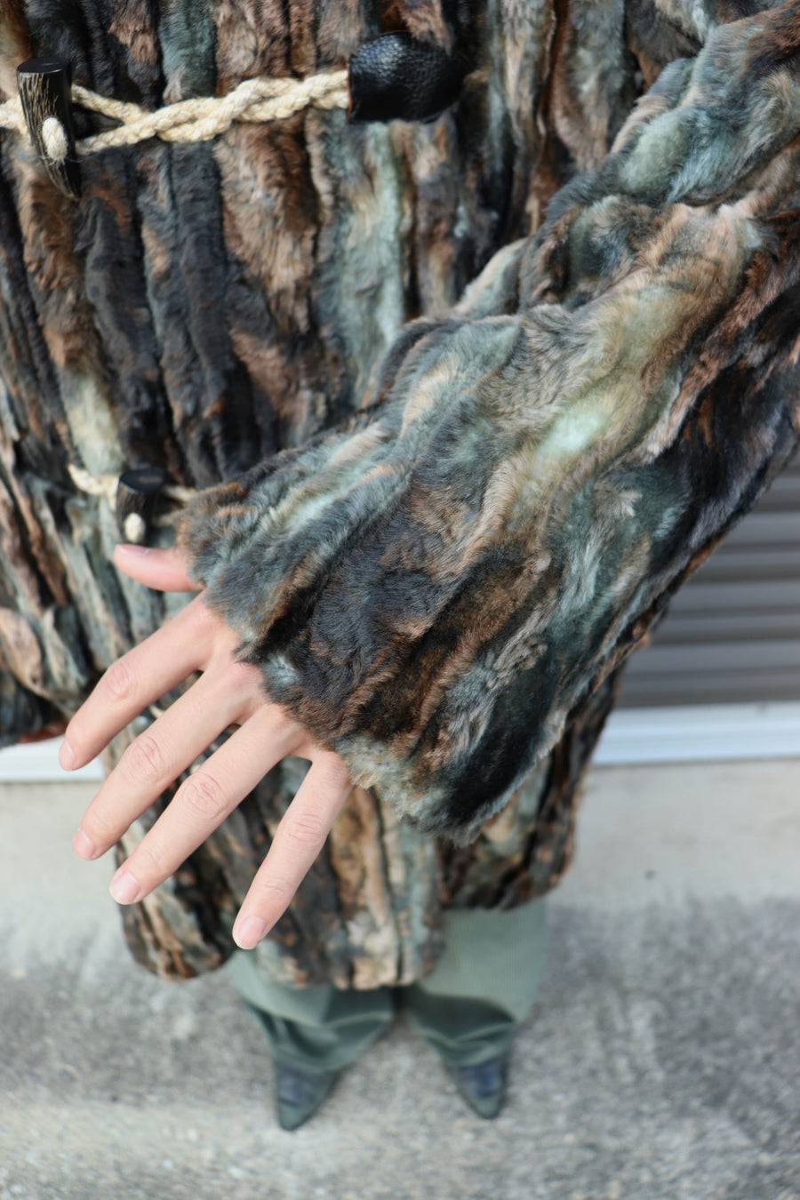 SUGARHILL  FUR COAT(BLACK & GREEN)