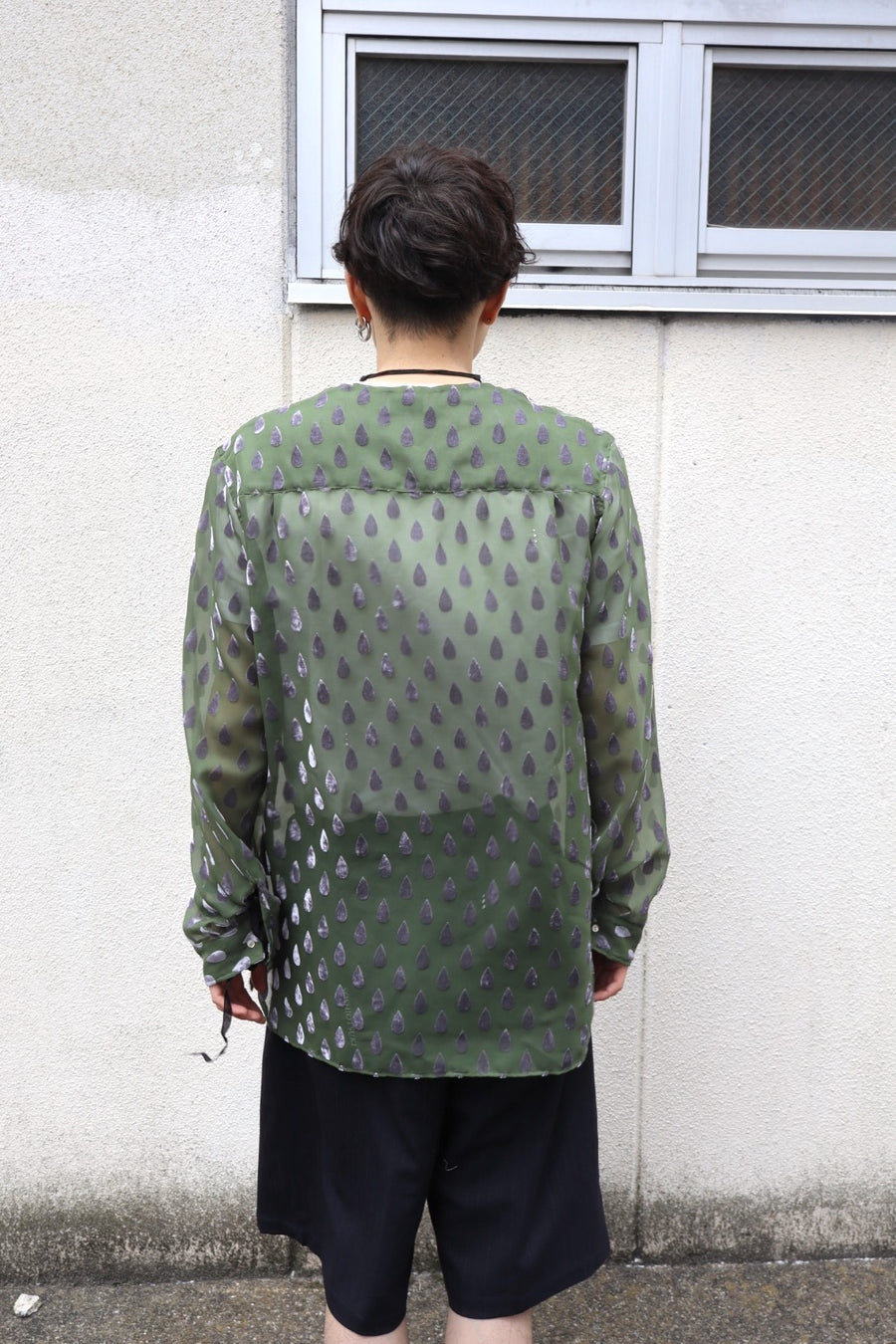 BED j.w. FORD  Drop-pattern Collar less Shirts(GREEN)