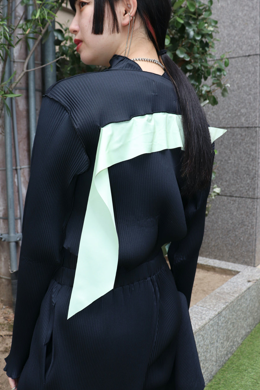 kotohayokozawa  Todo wave long sleeve top Highneck type(BLACK)
