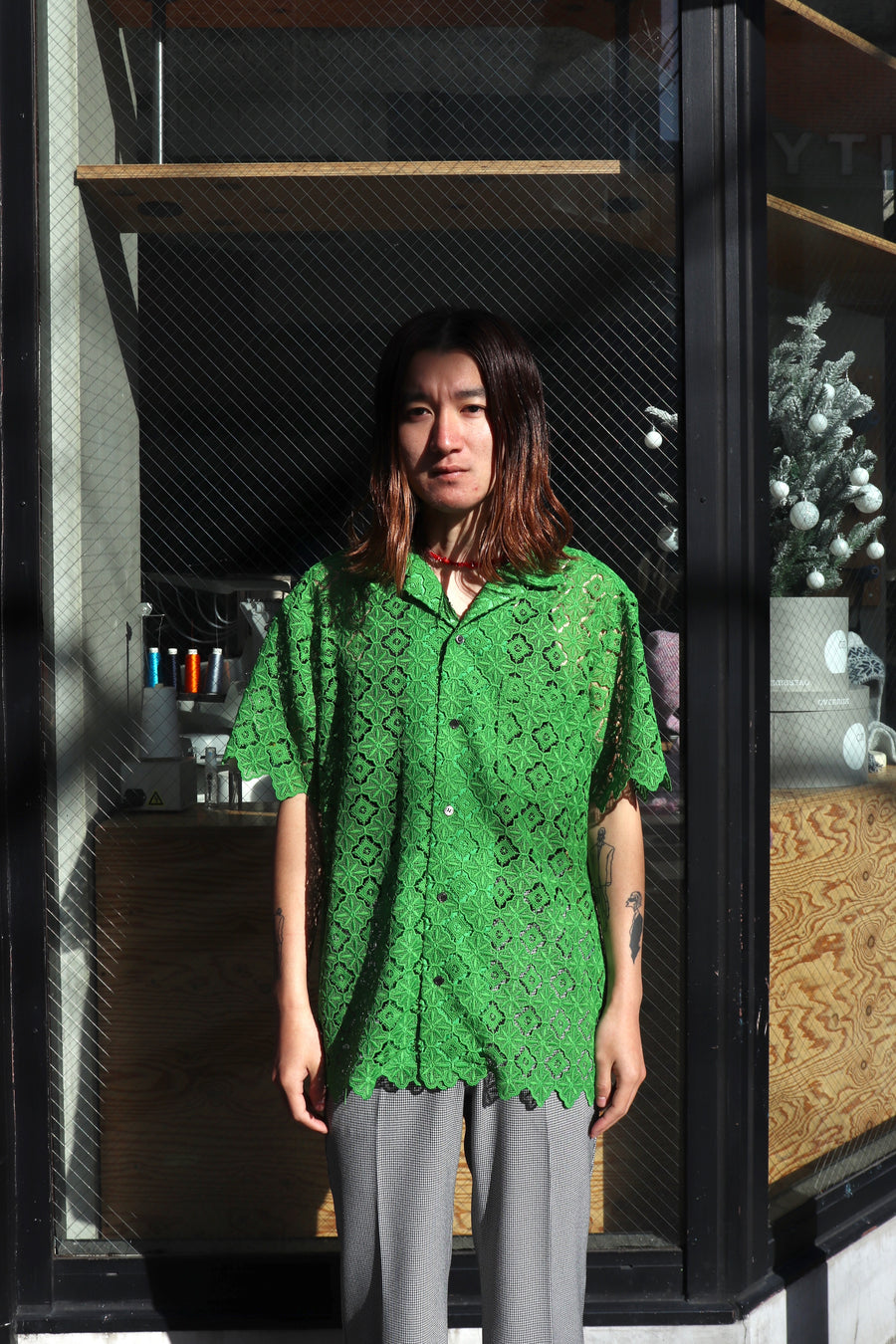 TOGA VIRILIS(トーガ ビリリース)のLace S/S shirt GREENの通販 ...