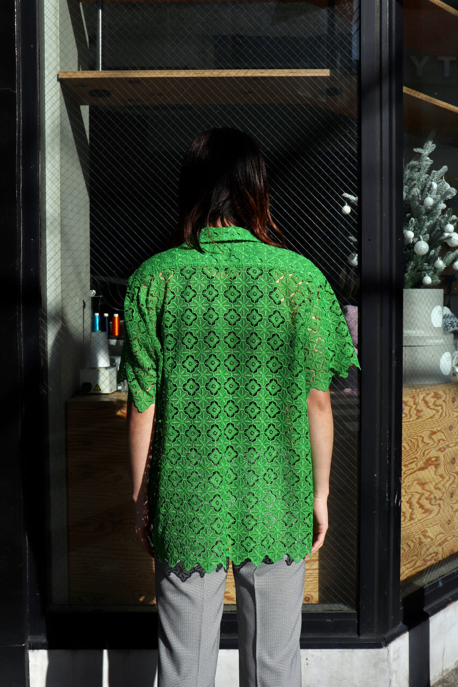 TOGA VIRILIS(トーガ ビリリース)のLace S/S shirt GREENの通販 