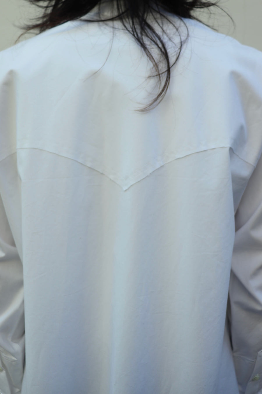 HOMMENA  Scarf Collar Western Shirt(OFF WHITE)