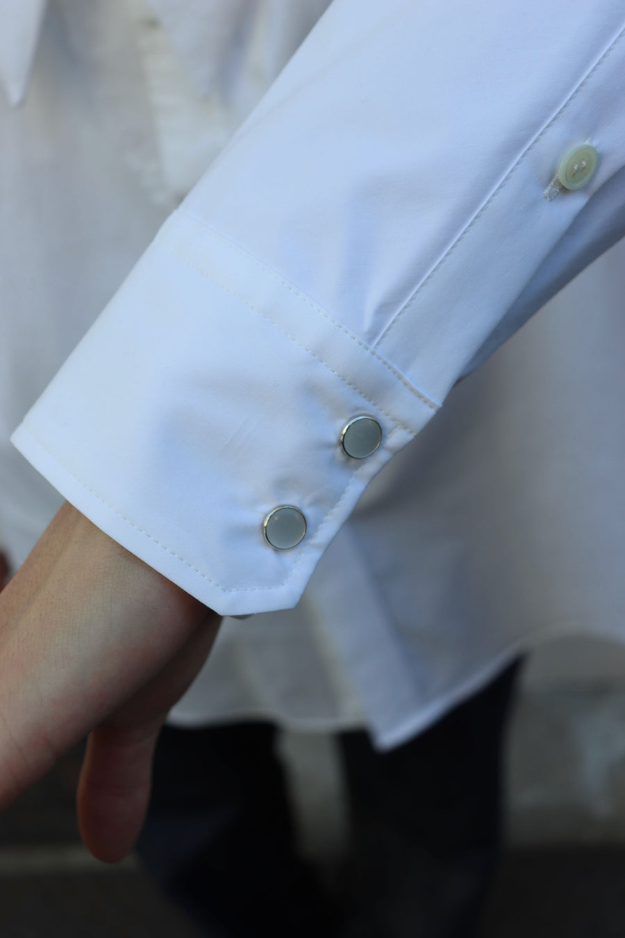 HOMMENA  Scarf Collar Western Shirt(OFF WHITE)