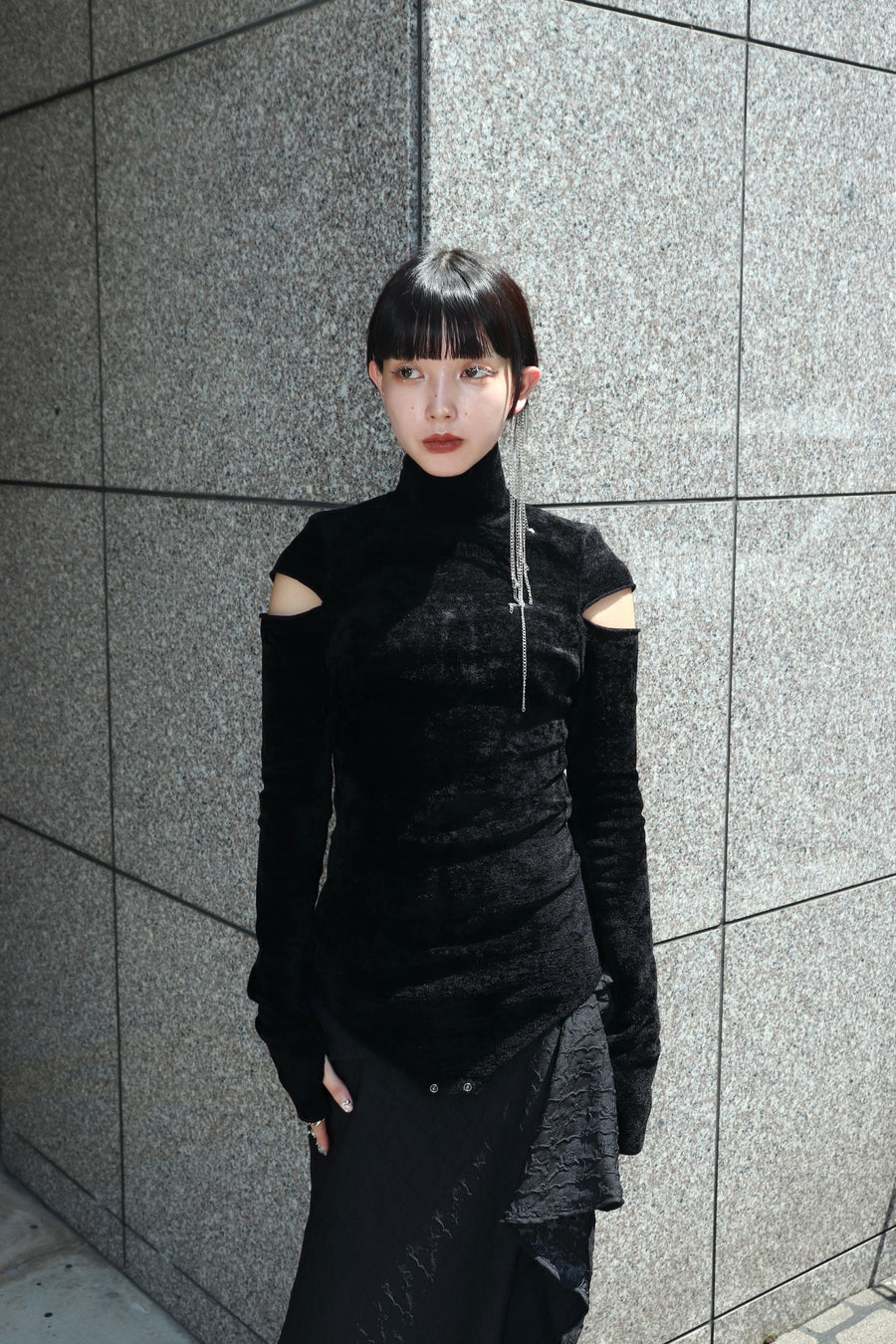 FETICO  VELOUR KNIT TURTLENECK BODYSUTS