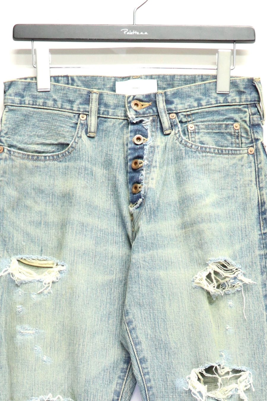 SUGARHILL  DAMAGED MODERN DENIM PANTS STRAIGHT CUT