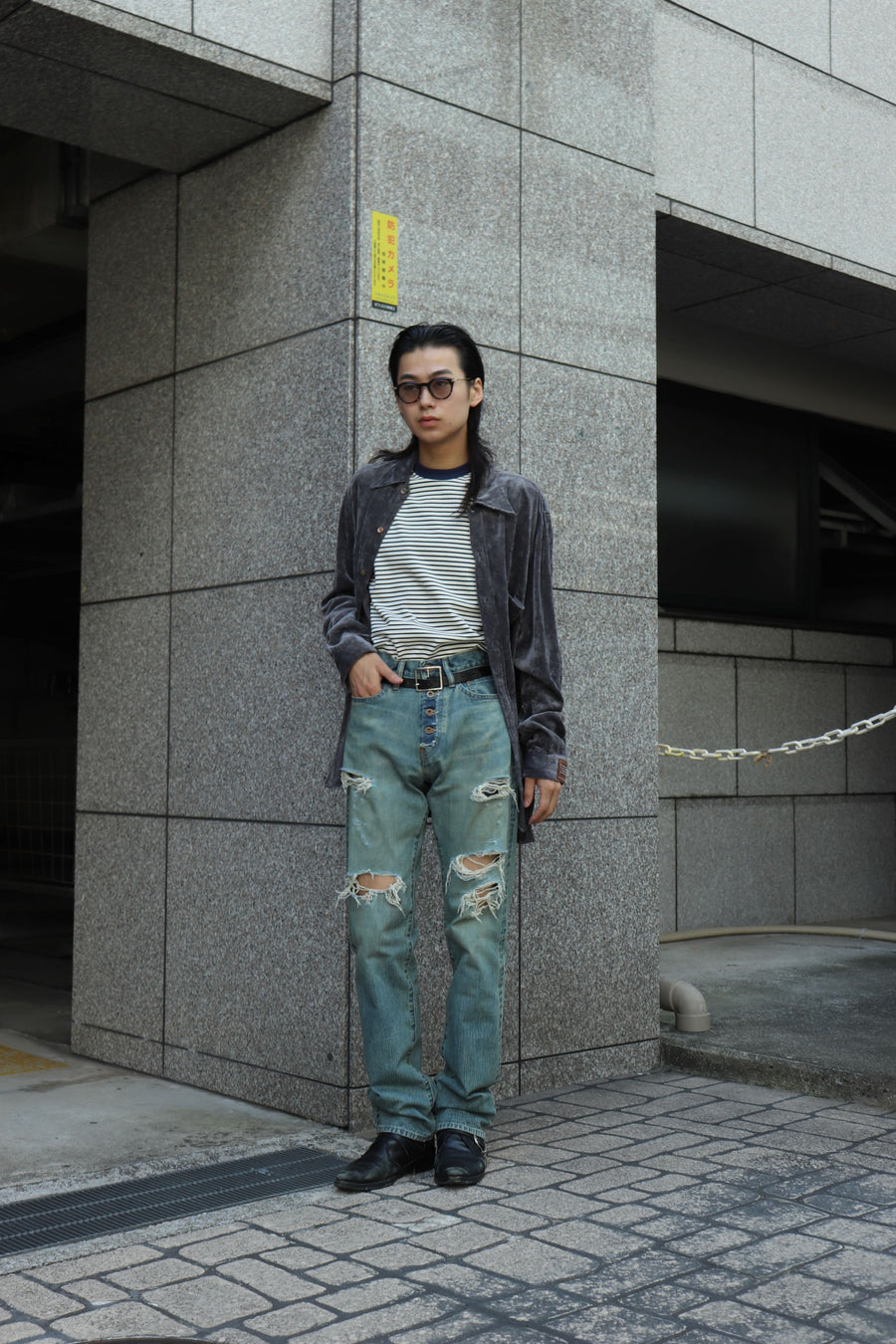 SUGARHILL  DAMAGED MODERN DENIM PANTS STRAIGHT CUT