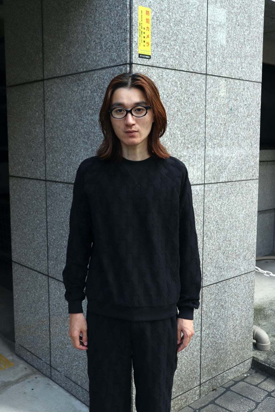 MASU  ANGEL PILE JACQUARD SWEATSHIRT(BLACK)