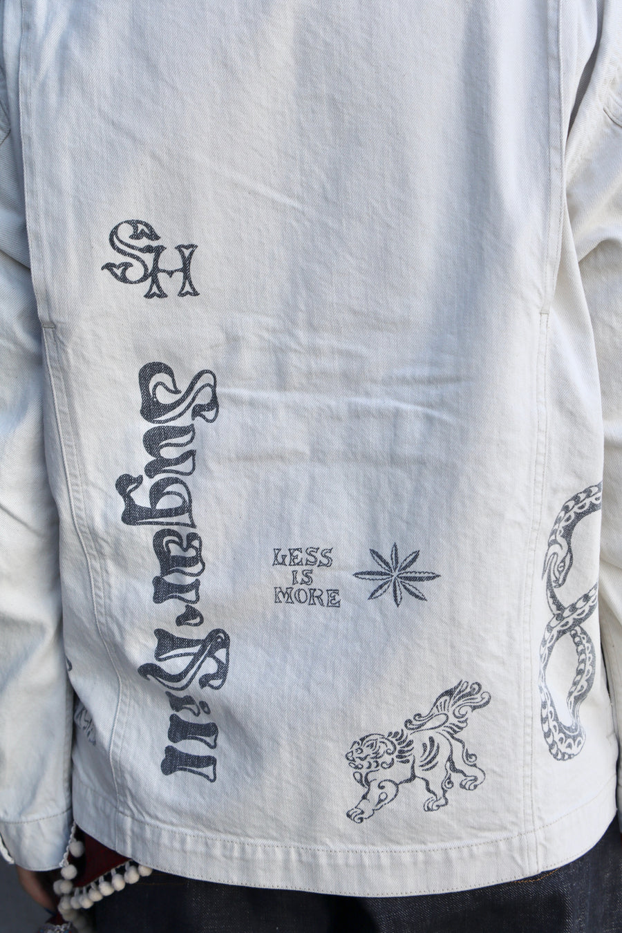 ジャケット・アウター SUGARHILL TATTOO FLASH PRINT POCKET JKT2 TATTOO FLASH PRINT POCKET DENIM JACKET(2 ECRU): SUGARHILL: MENS
