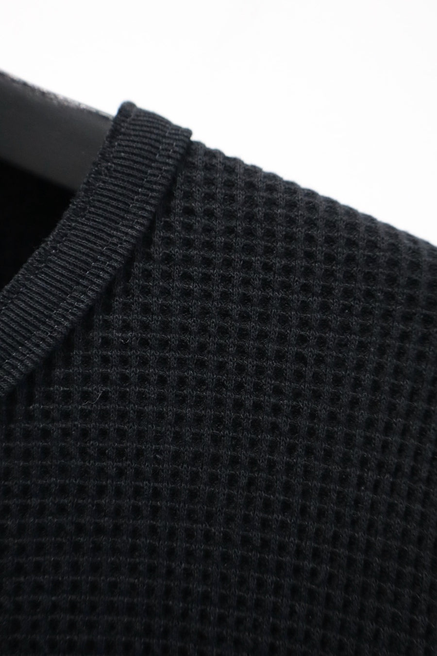 Urig  2025aw 4B HENRYNECK WAFFLE LS(BLACK)