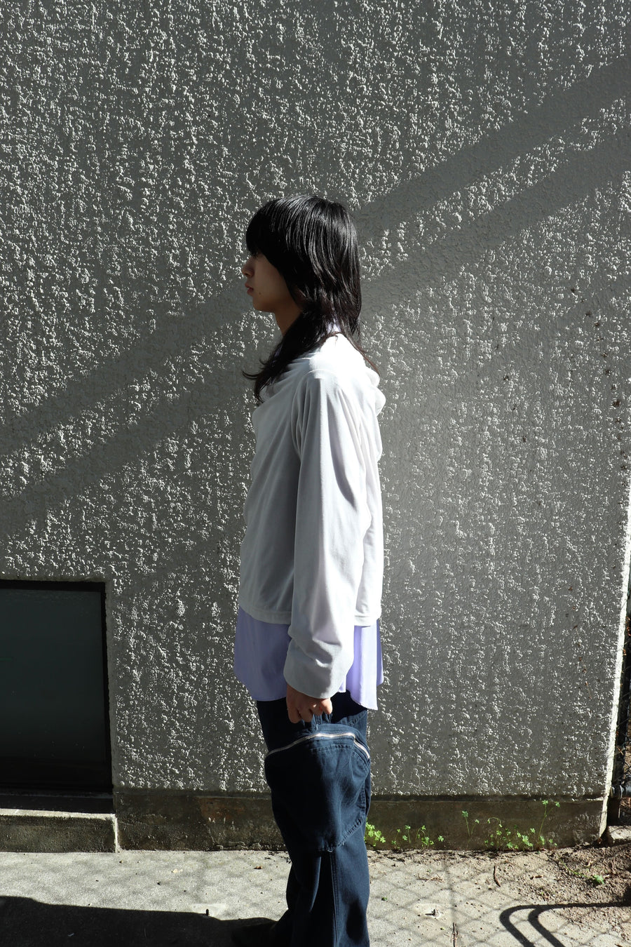 HOMMENA  Drape Long Sleeve Tee