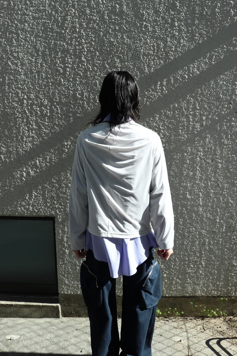 HOMMENA  Drape Long Sleeve Tee