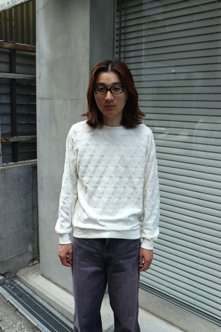 MASU  ANGEL PILE JACQUARD SWEATSHIRT(CREAM)