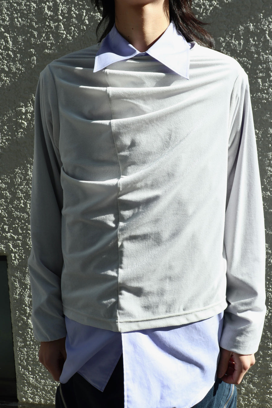 HOMMENA  Drape Long Sleeve Tee