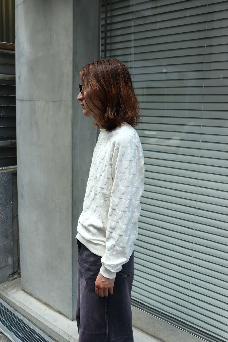 MASU  ANGEL PILE JACQUARD SWEATSHIRT(CREAM)