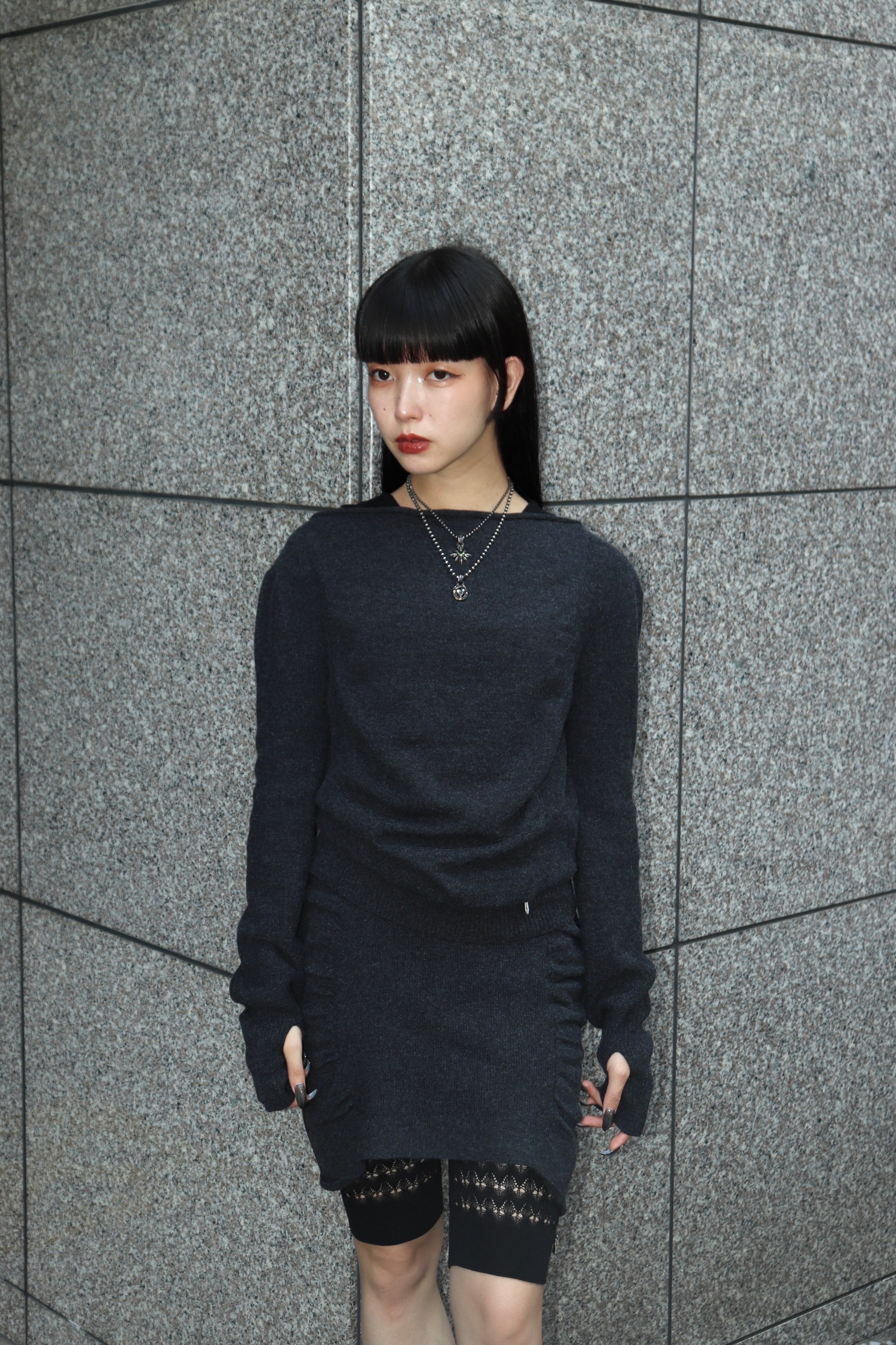 JUUKIFF(ジューキフ)のGATHERED WIDE-NECK TOP IN WOOLの通販｜PALETTE