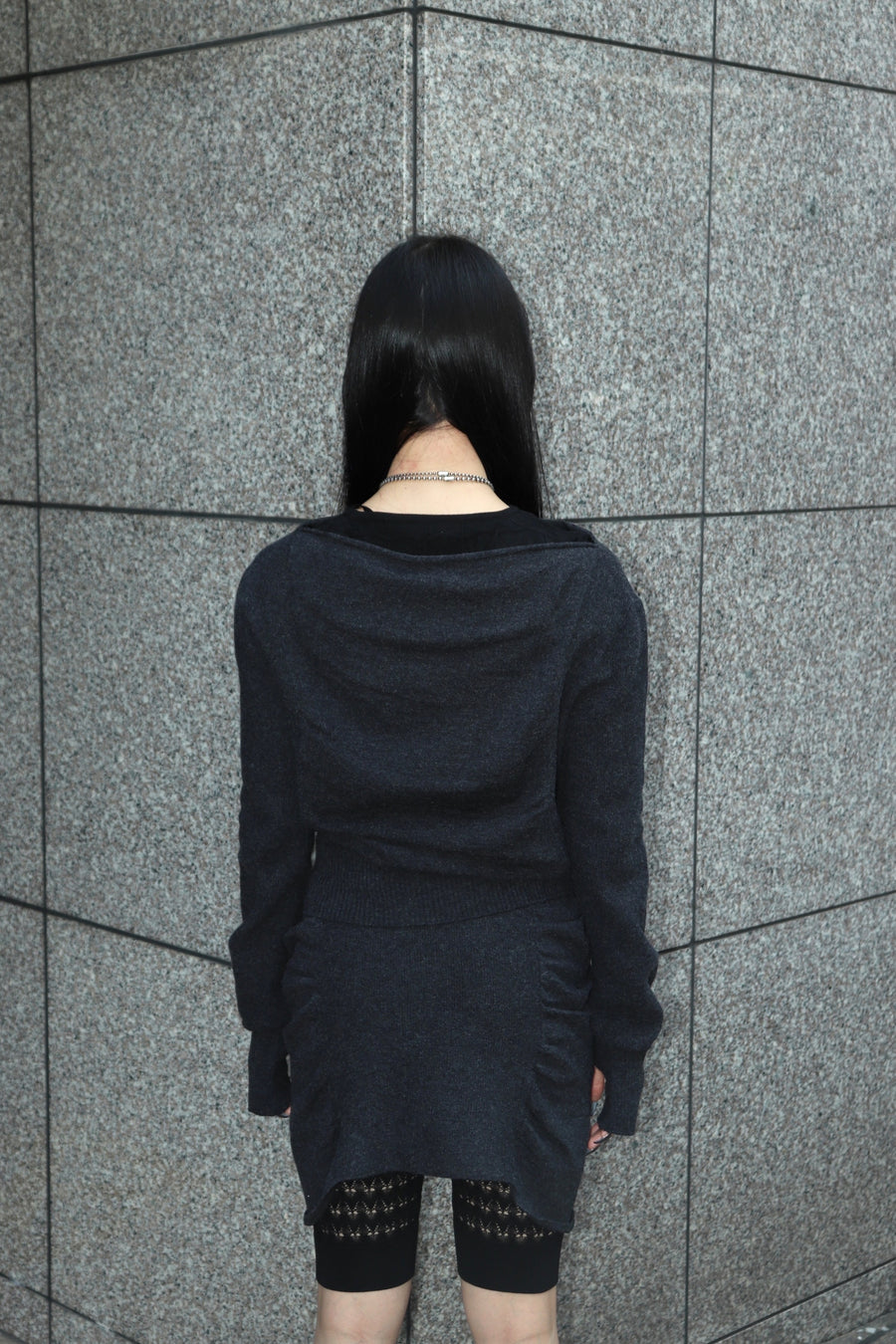 JUUKIFF  GATHERED WIDE-NECK TOP IN WOOL