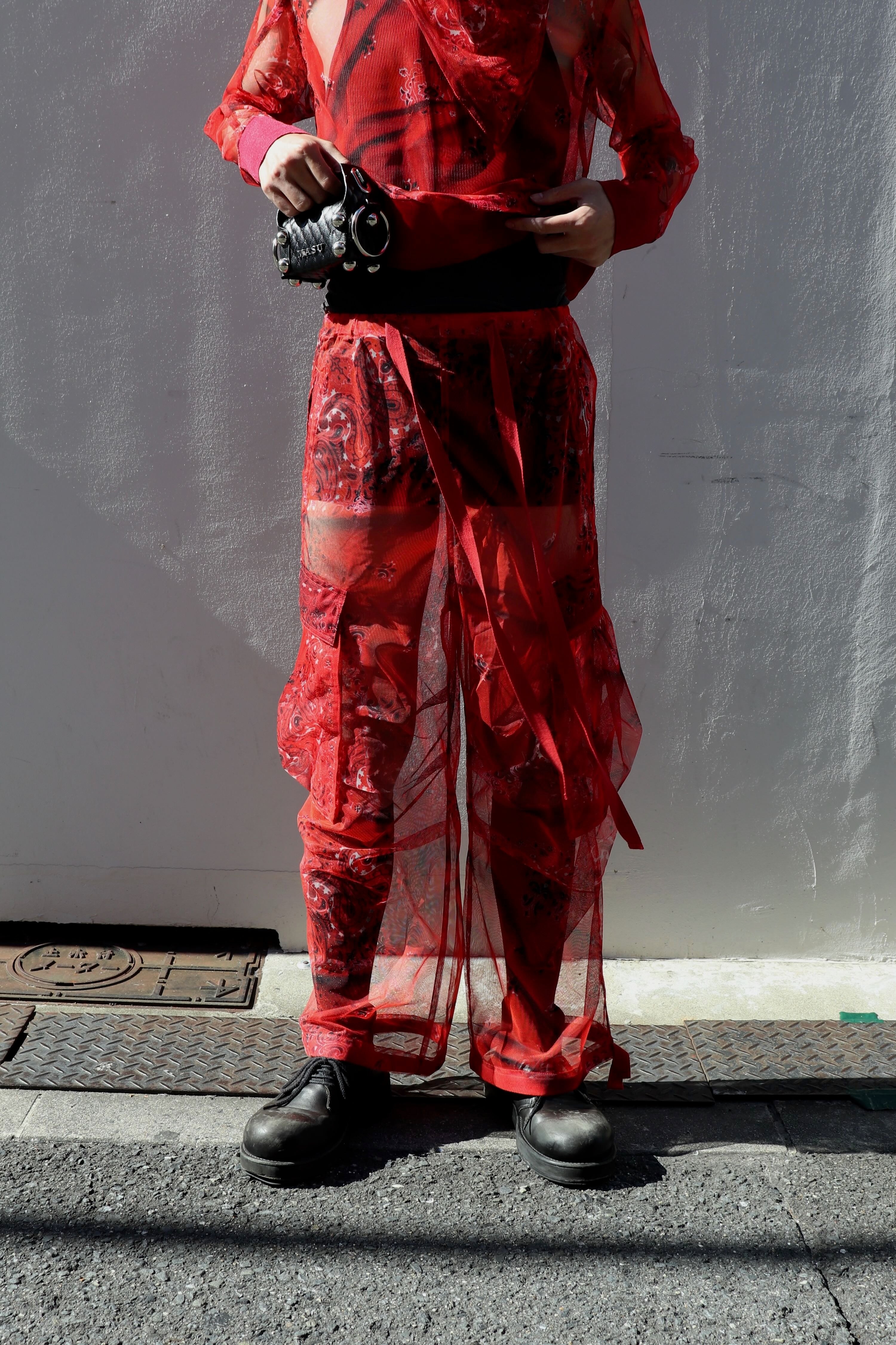 MASU(エムエーエスユー)のGHOST PAISLEY OVER PANTS REDの通販