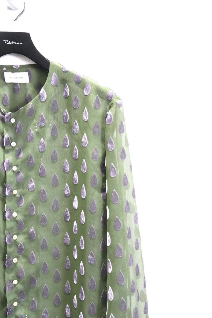 BED j.w. FORD  Drop-pattern Collar less Shirts(GREEN)