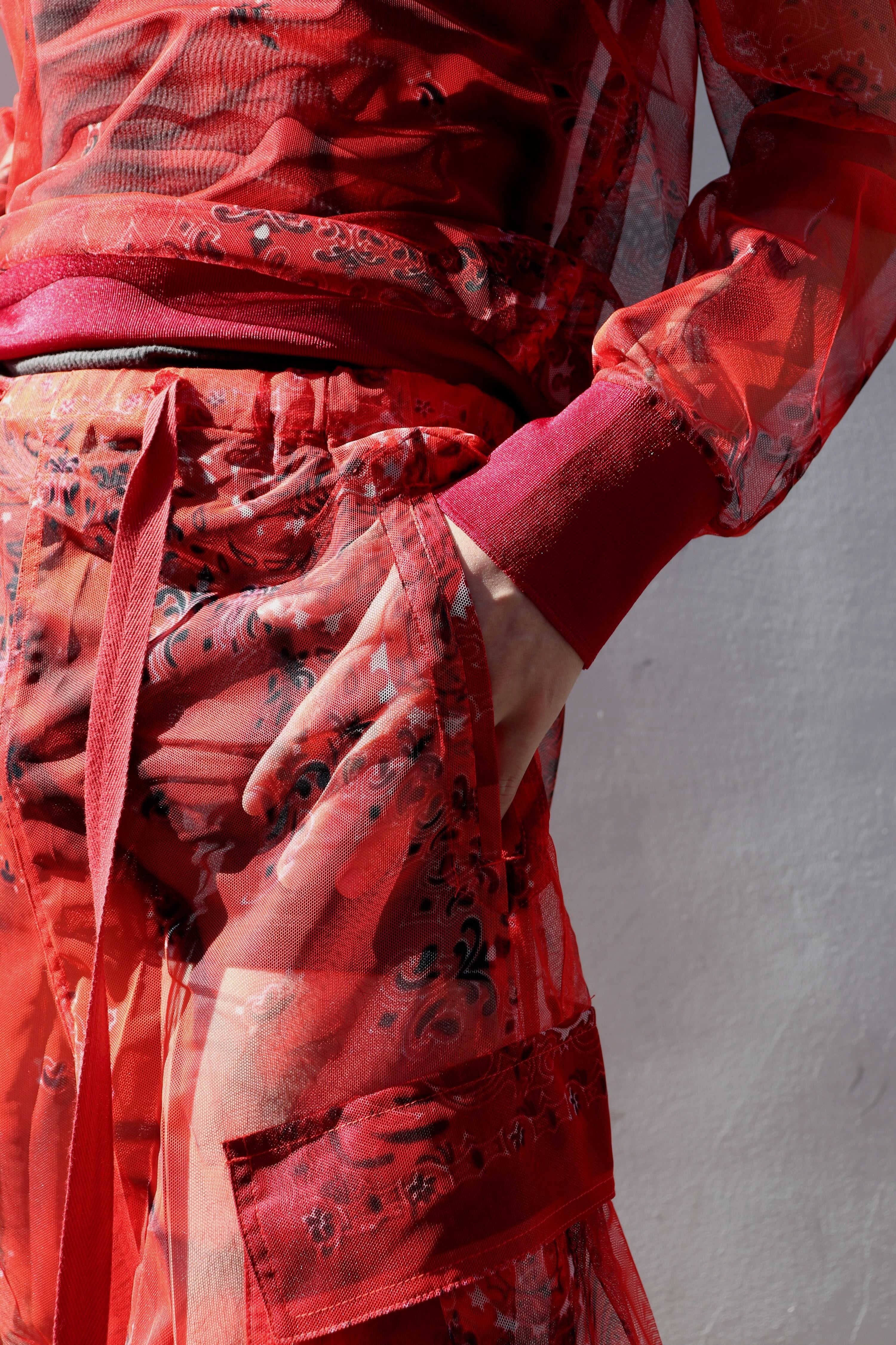 MASU(エムエーエスユー)のGHOST PAISLEY OVER PANTS REDの通販