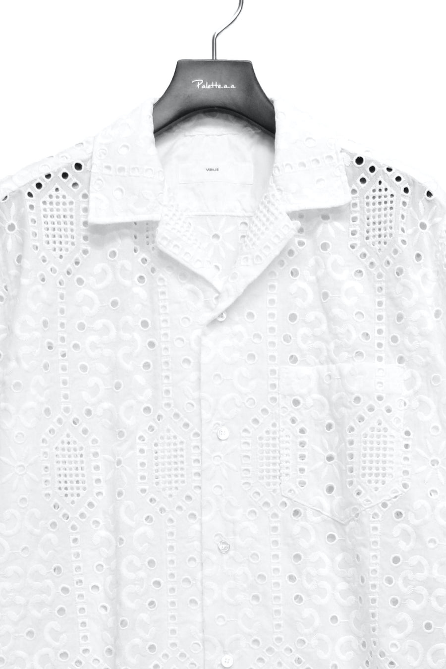 TOGA VIRILIS  Lace S/S shirt(WHITE)
