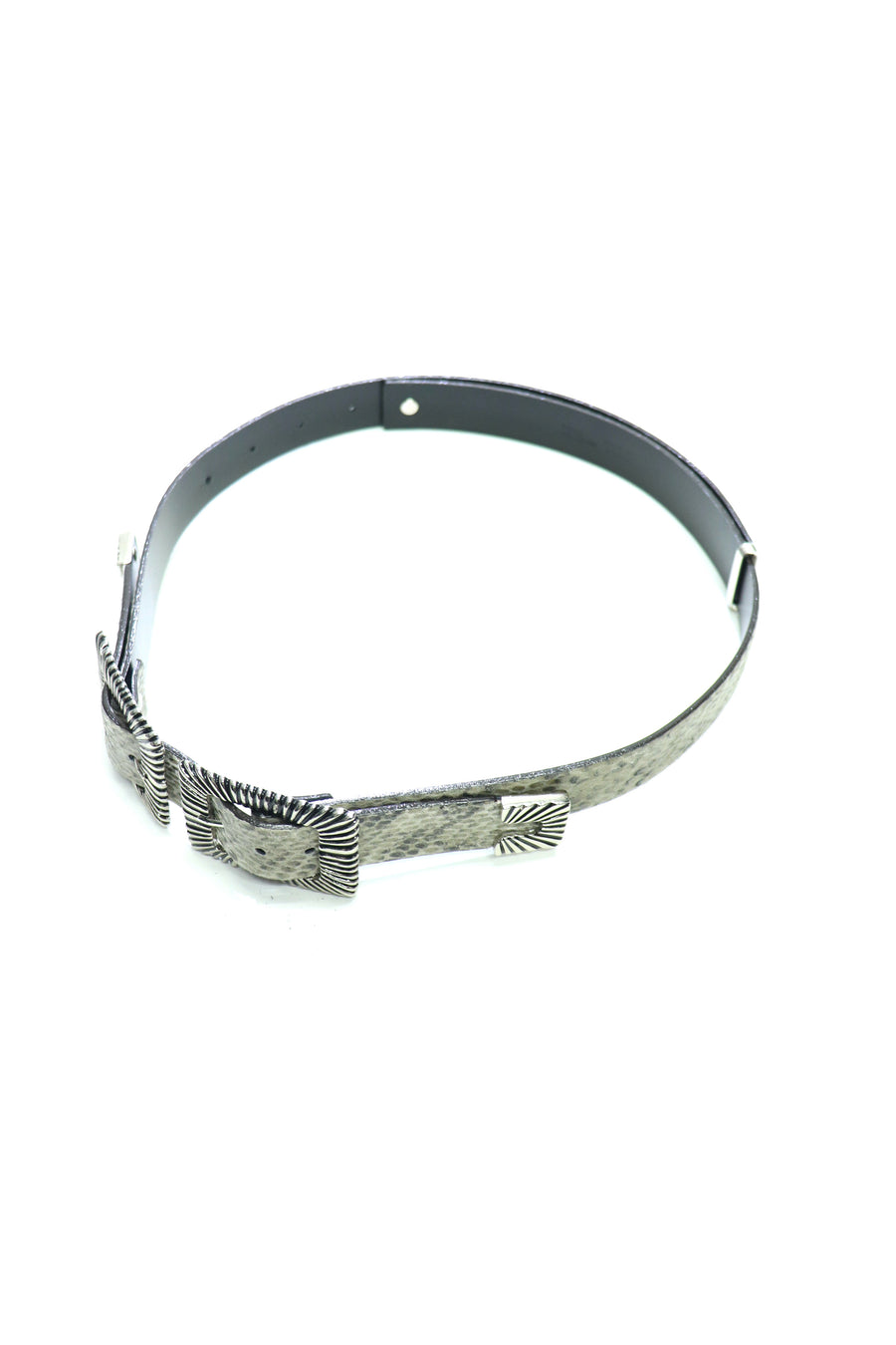 TOGA VIRILIS  Double square buckle belt(SNAKE)