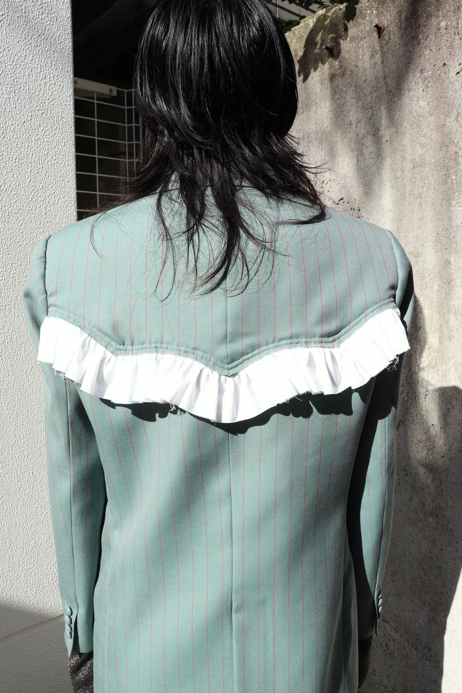 HOMMENA  Frillrd Western Double Breasted Jacket(GREEN)