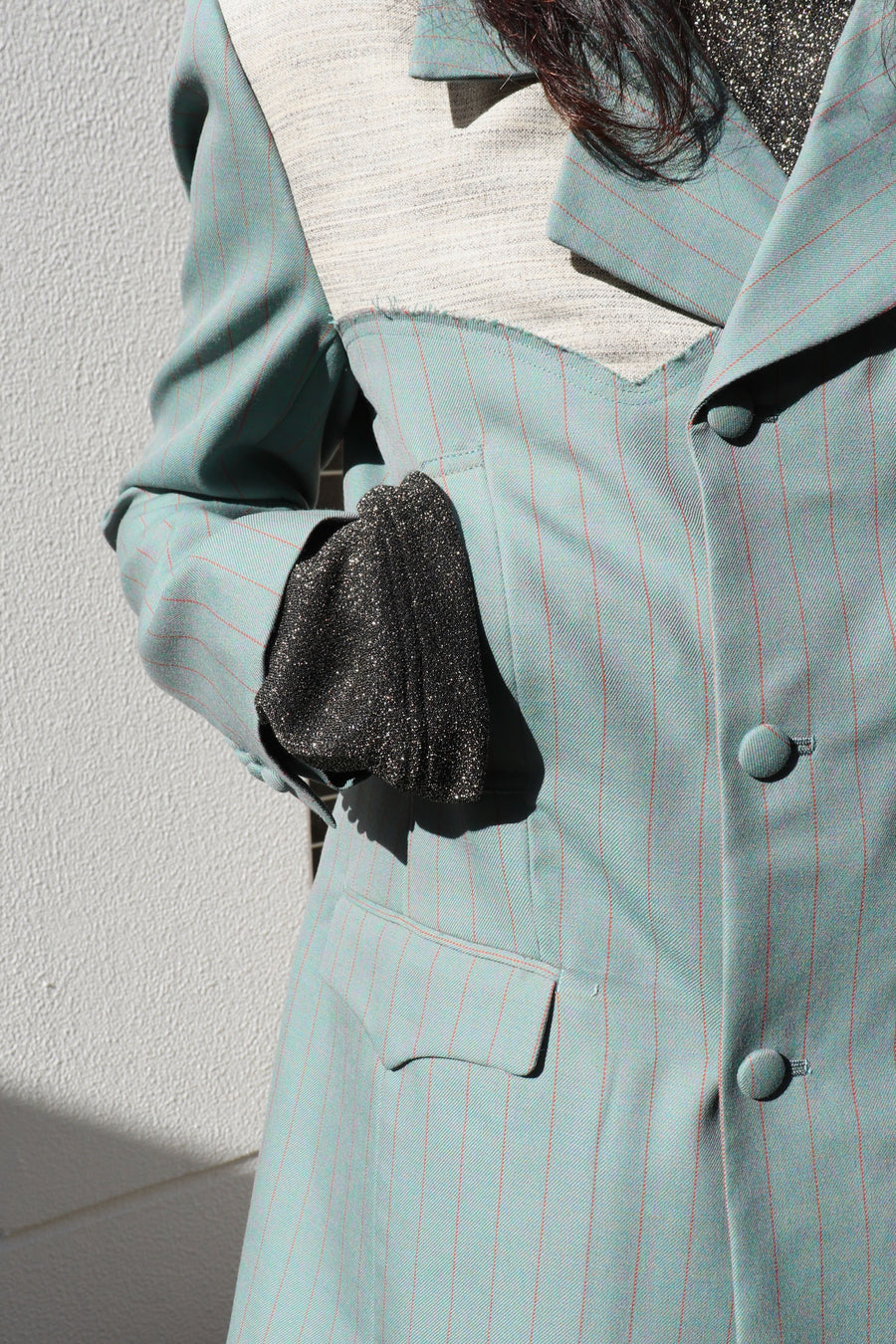 HOMMENA  Frillrd Western Double Breasted Jacket(GREEN)