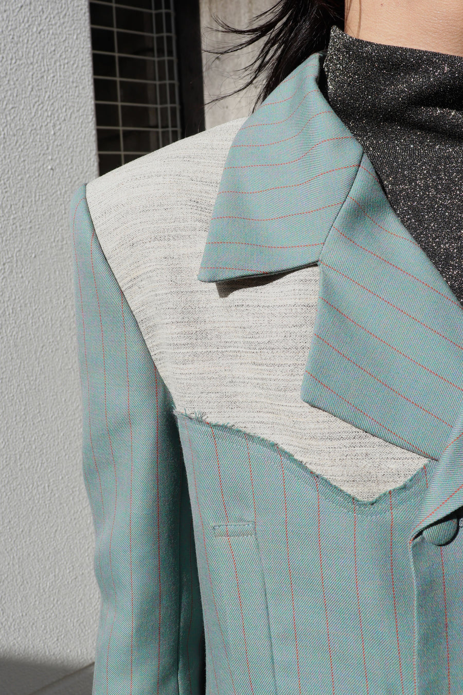 HOMMENA  Frillrd Western Double Breasted Jacket(GREEN)