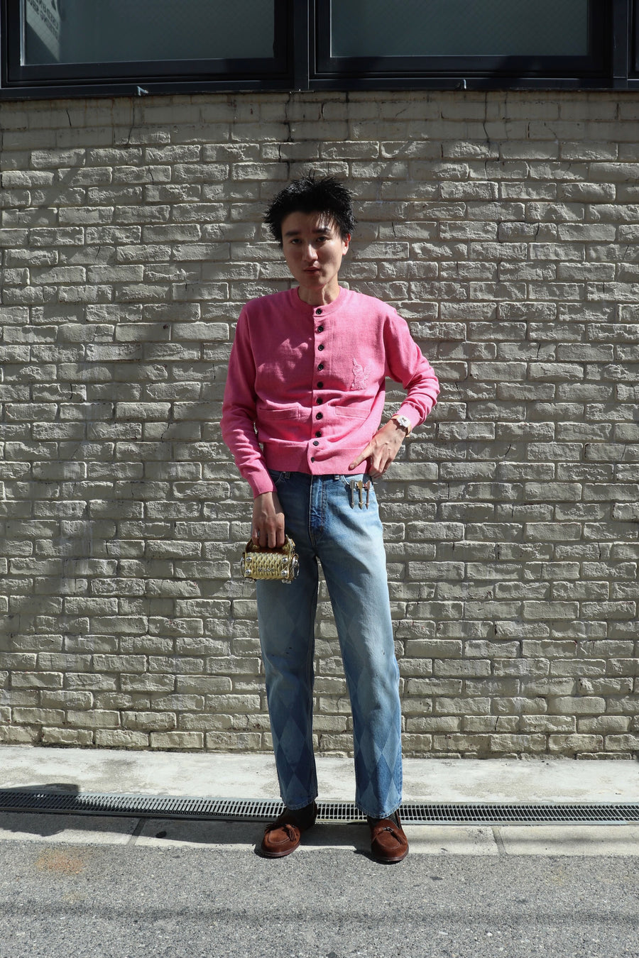 MASU  LEATHER CAKE BAG PETIT(GOLD)