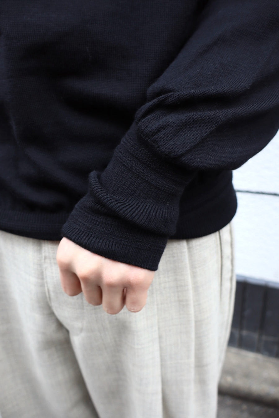 SUGARHILL(シュガーヒル)のWOOL KNIT POLO BLACKの通販｜PALETTE art