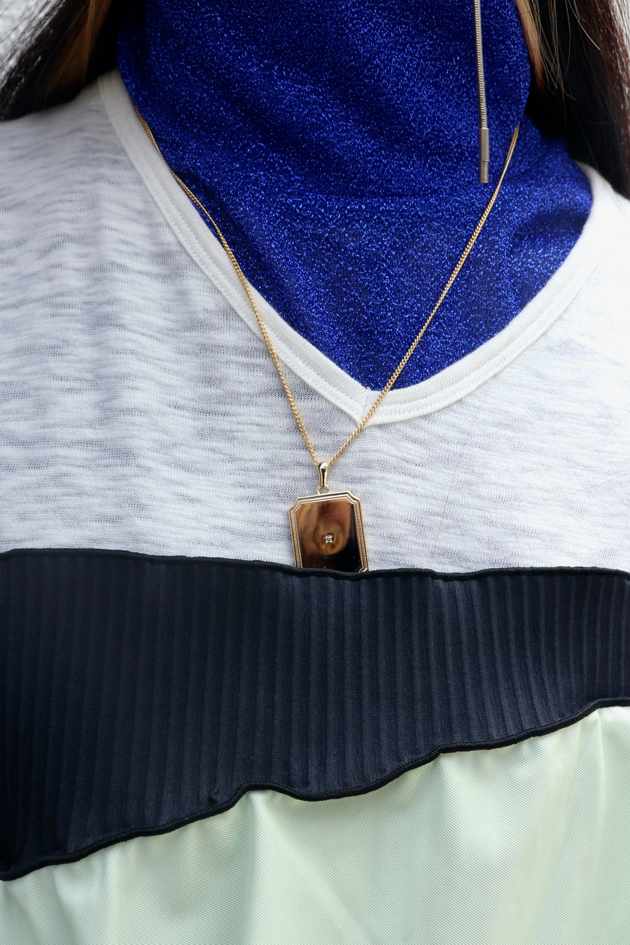 Taiga Igari  Frame Necklace With Diamond(GOLD)