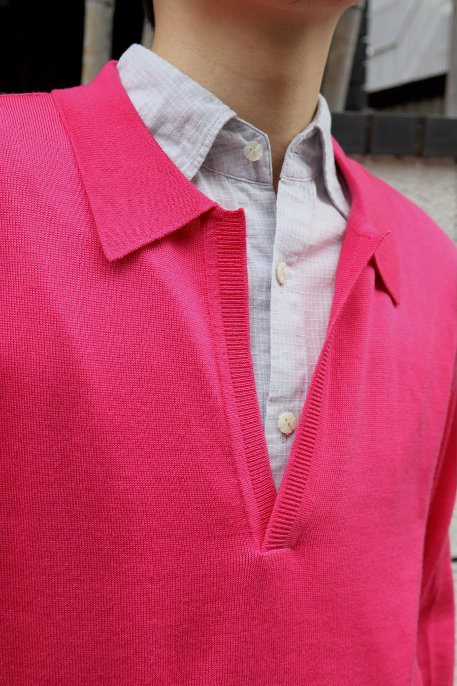 SUGARHILL(シュガーヒル)のWOOL KNIT POLO PINKの通販｜PALETTE art