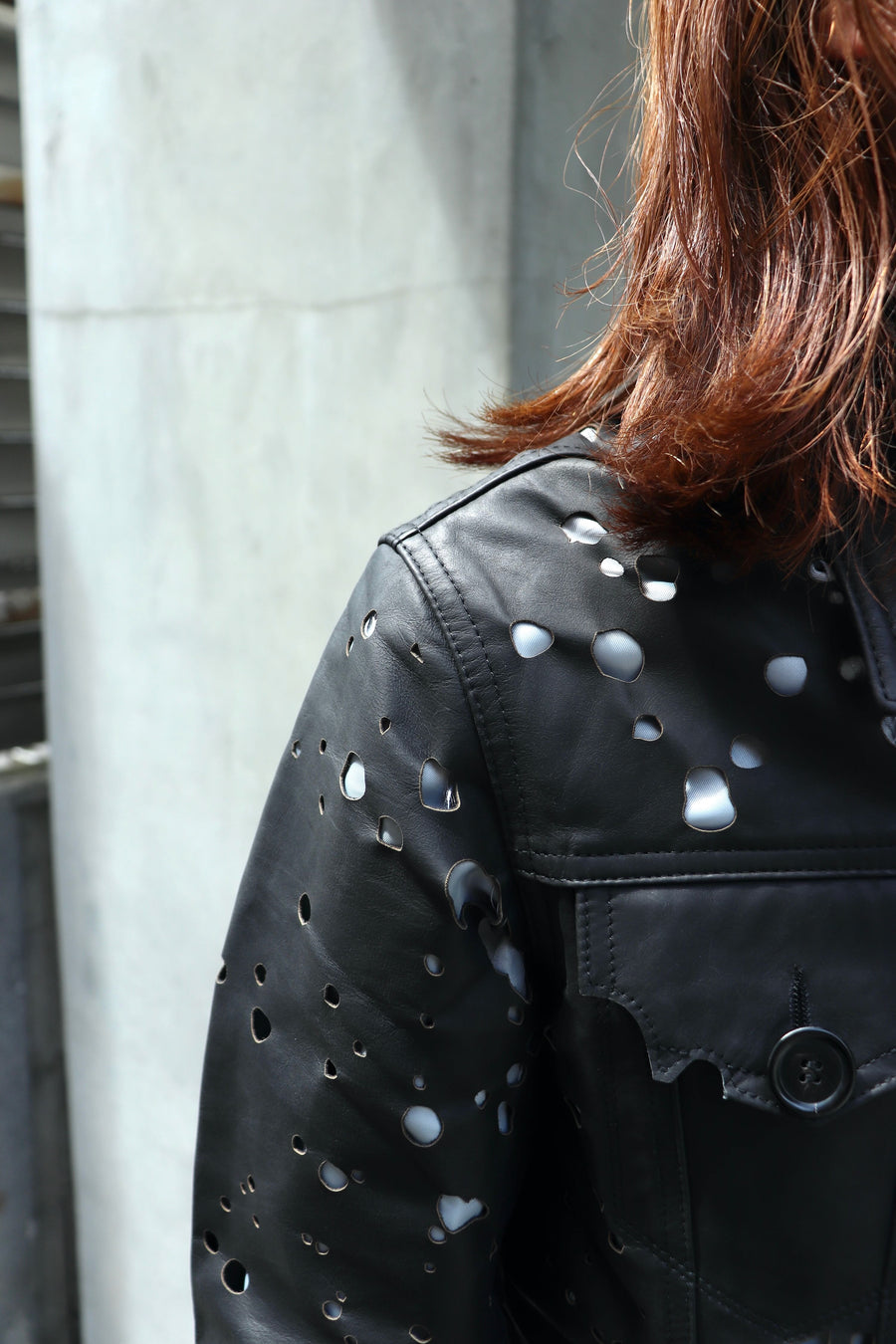 MASU  BACTERIA LEATHER TRUCKER JACKET